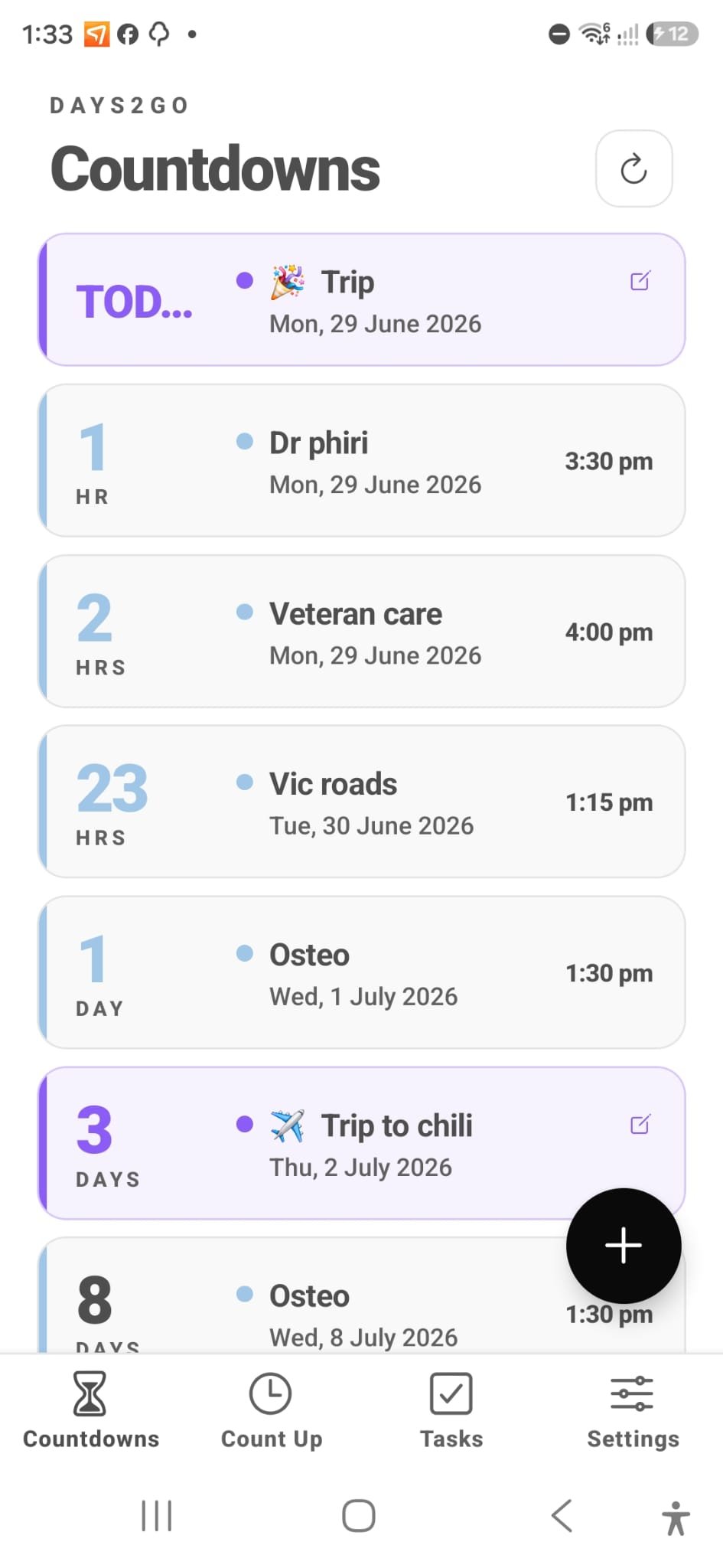 days2go — Countdowns